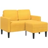 dvivietė sofa su gultu L formos šviesiai geltona 125cm patalynė