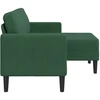 dvivietė sofa su gultu L formos tamsiai žalia 125 cm linas