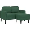 dvivietė sofa su gultu L formos tamsiai žalia 125 cm linas