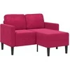 dvivietė sofa su gultu L formos vyno raudona 125 cm aksomas