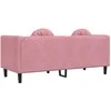 Dvivietė sofa su pagalvėlėmis, rožinės spalvos, aksomas