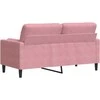 Dvivietė sofa su pagalvėlėmis, rožinės spalvos, 140cm, aksomas