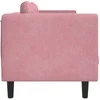 Dvivietė sofa su pagalvėlėmis, rožinės spalvos, aksomas