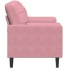 Dvivietė sofa su pagalvėlėmis, rožinės spalvos, 140cm, aksomas