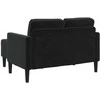 Dvivietė sofa su šezlongu, L formos, juoda, 125 cm, aksominis