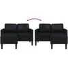 Dvivietė sofa su šezlongu, L formos, juoda, 125 cm, dirbtinė oda