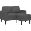 Dvivietė sofa su šezlongu, L formos, tamsiai pilka, 125 cm, linas