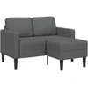 Dvivietė sofa su šezlongu, L formos, tamsiai pilka, 125 cm, audinys