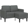 Dvivietė sofa su šezlongu, L formos, tamsiai pilka, 125 cm, audinys