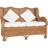 Dvivietė sofa, šviesiai ruda, natūralus ratanas ir linas