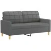 Dvivietė sofa, tamsiai pilkos spalvos, 140cm, audinys