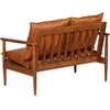 Dvivietė sofa, tikra oda ir akacijos mediena, ruda