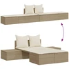 Dvivietis saulės gultas su čiužinukais, smėlio, poliratanas