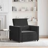 Fotelis Ištraukiamas sofa-lova vienvietis su ratais Juoda Aksomas