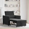 Fotelis Ištraukiamas sofa-lova vienvietis su ratais Juoda Aksomas