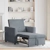 Fotelis Ištraukiamas sofa-lova vienvietis Tamsiai pilka Aksomas