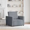 Fotelis Ištraukiamas sofa-lova vienvietis Tamsiai pilka Aksomas