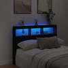 Galvūgalis-spintelė su LED, juodos spalvos, 140x17x102cm