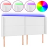 Galvūgalis su LED, baltos spalvos, 203x16x118/128 cm