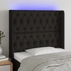Galvūgalis su LED, juodos spalvos, 103x16x118/128cm, audinys