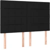Galvūgalis su LED, juodos spalvos, 144x5x118/128cm, audinys