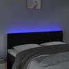Galvūgalis su LED, juodos spalvos, 144x7x78/88cm, aksomas