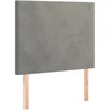 Galvūgalis su LED, šviesiai pilkas, 100x5x118/128cm, aksomas