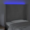 Galvūgalis su LED, šviesiai pilkas, 103x16x118/128cm, aksomas
