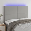 Galvūgalis su LED, šviesiai pilkas, 144x5x118/128cm, audinys