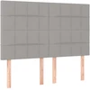 Galvūgalis su LED, šviesiai pilkas, 144x5x118/128cm, audinys