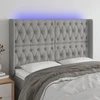 Galvūgalis su LED, šviesiai pilkas, 147x16x118/128cm, audinys