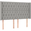Galvūgalis su LED, šviesiai pilkas, 147x16x118/128cm, audinys