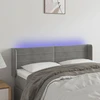 Galvūgalis su LED, šviesiai pilkas, 147x16x78/88cm, aksomas