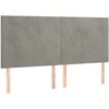 Galvūgalis su LED, šviesiai pilkas, 160x5x118/128cm, aksomas