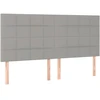 Galvūgalis su LED, šviesiai pilkas, 160x5x118/128cm, audinys