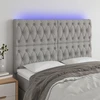 Galvūgalis su LED, šviesiai pilkas, 160x7x118/128cm, audinys