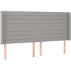 Galvūgalis su LED, šviesiai pilkas, 203x16x118/128cm, audinys