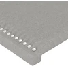 Galvūgalis su LED, šviesiai pilkas, 203x16x118/128cm, audinys