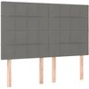 Galvūgalis su LED, tamsiai pilkas, 144x5x118/128cm, audinys