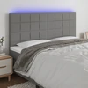 Galvūgalis su LED, tamsiai pilkas, 160x5x118/128cm, audinys