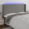 Galvūgalis su LED, tamsiai pilkas, 163x16x118/128cm, audinys