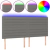 Galvūgalis su LED, tamsiai pilkas, 180x5x118/128cm, audinys