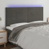 Galvūgalis su LED, tamsiai pilkas, 200x5x118/128cm, aksomas