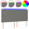 Galvūgalis su LED, tamsiai pilkas, 200x5x118/128cm, audinys