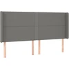 Galvūgalis su LED, tamsiai pilkas, 203x16x118/128cm, audinys