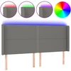 Galvūgalis su LED, tamsiai pilkas, 203x16x118/128cm, audinys