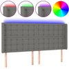 Galvūgalis su LED, tamsiai pilkas, 203x16x118/128cm, audinys