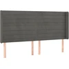 Galvūgalis su LED, tamsiai pilkas, 203x16x118/128cm, aksomas