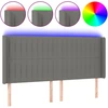 Galvūgalis su LED, tamsiai pilkas, 203x16x118/128cm, audinys