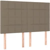 Galvūgalis su LED, taupe spalvos, 144x5x118/128cm, audinys